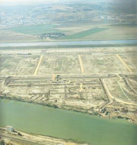 Construcción del Jardín del Guadalquivir en el año 1988.